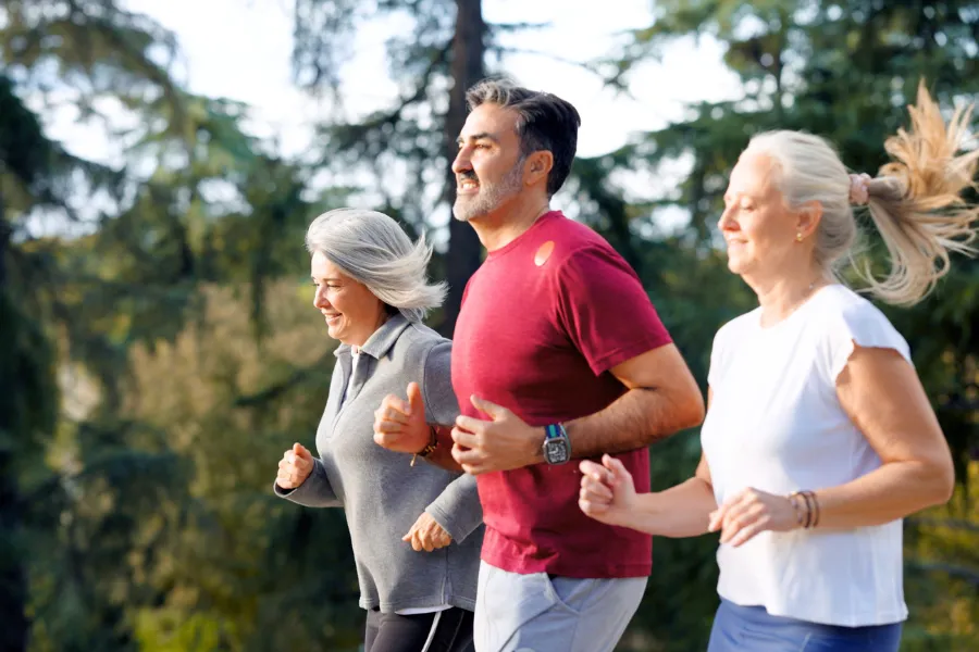 Group of people jogging together